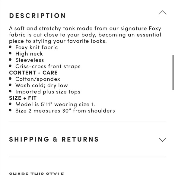 Nwt Torrid size 6 Black foxy cross front Cami - Picture 6 of 6